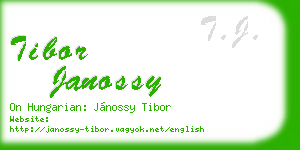 tibor janossy business card